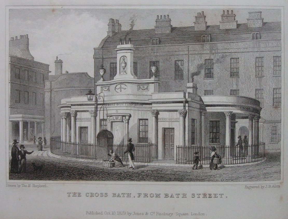 Print - The Cross Bath, from Bath Street - Allen